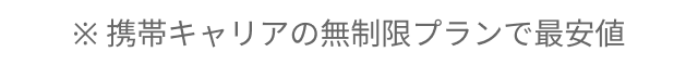 ※携帯キャリアの無制限プランで最安値